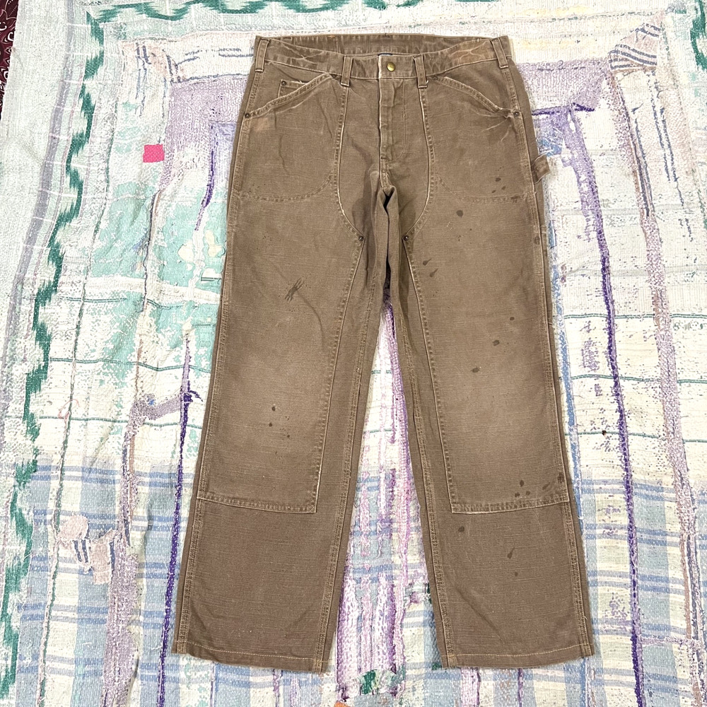 VTG 90s Polo Ralph Lauren Workwear Double Knee Painter Pants Sz 33x28 Tan READ